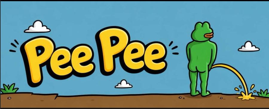 PeePee wordmark banner with the cartoon frog